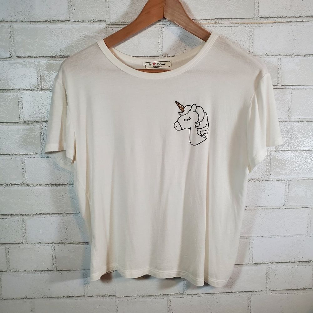 Unicorn white comfy tee